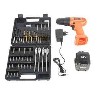 Black & Decker CD121K50-IN 12V Cordless Ni-cd Drill/Driver with 50 Accessories Kitbox|TopTools.in