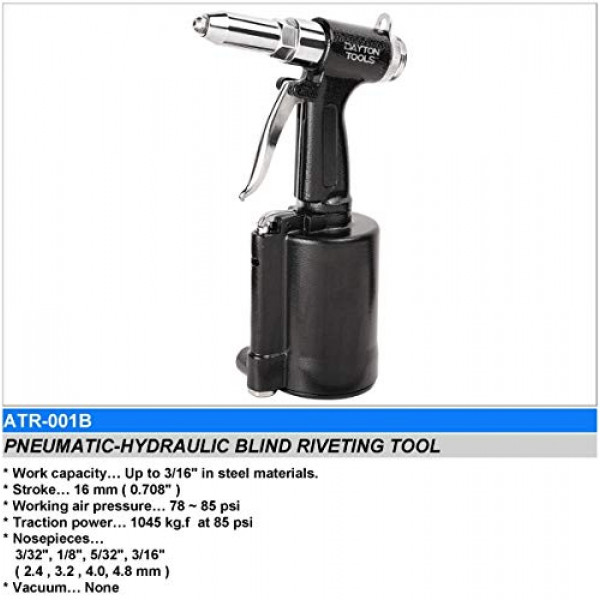 Dayton ATR001B  Pneumatic Hydraulic Blind Riveting tool | TopTools.in