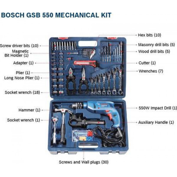 Bosch GSB550 Mechanic Kit Professional | TopTools.in